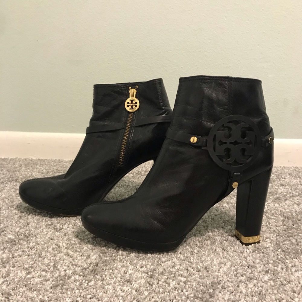 Tory Burch 9.5 booties with 5” heel well-loved